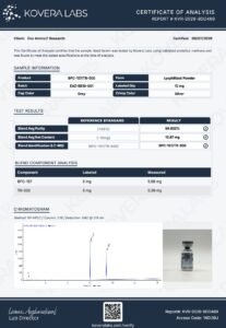 BPC-157 + TB-500 COA 10mg (Kovera Labs, Lot EAZ-BB10-001)