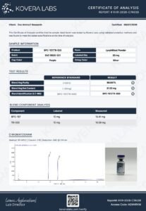 BPC-157 + TB-500 COA 20mg (Kovera Labs, Lot EAZ-BB20-001)