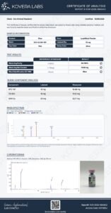 GLOW COA 70mg (Kovera Labs, Lot EAZ-GLOW-001)