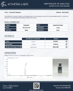 EAZ-3RT COA 10mg (Kovera Labs, Lot EAZ-RT10-001)