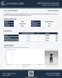 Semax COA 10mg (Kovera Labs, Lot EAZ-XA10-001)